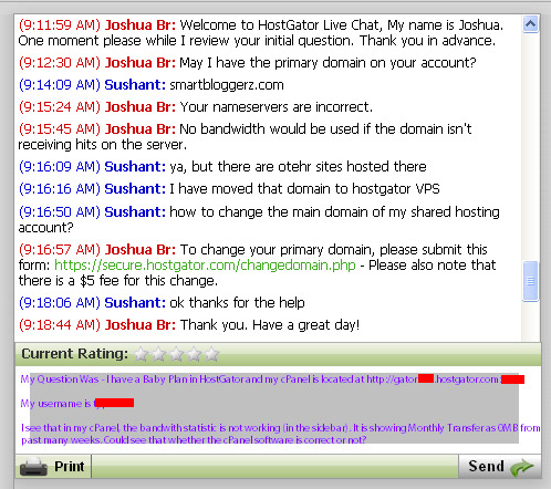 Hostgator chat